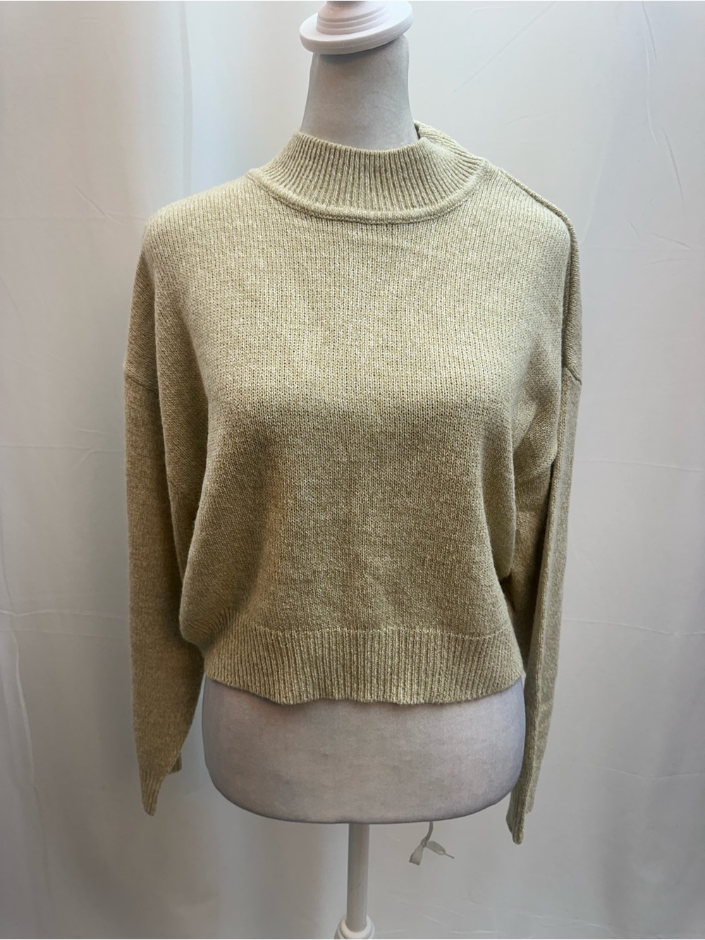 Vince Soft Tan Mock Neck Sweater M